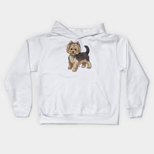 Dog - Yorkshire Terrier - Black and Tan Puppy Cut Kids Hoodie